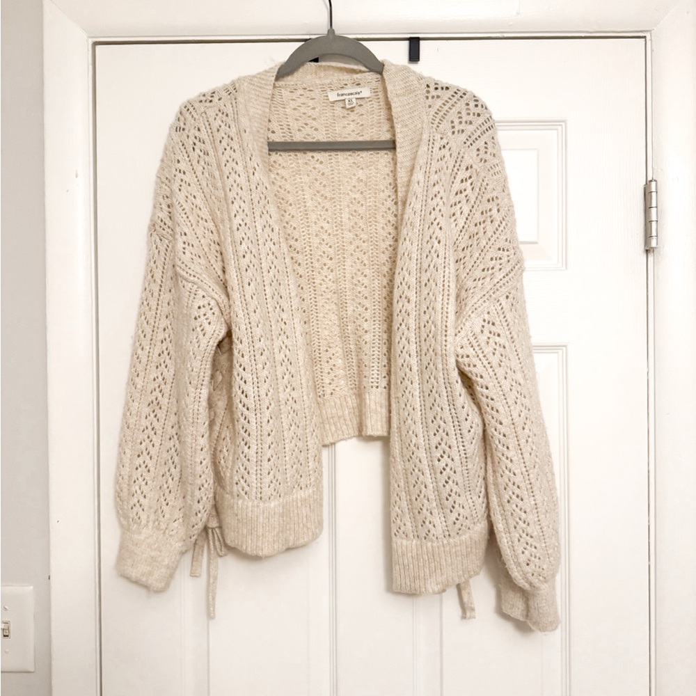 Francesca's Collections Cream Knit Cardigan
